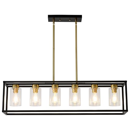 6-Light Modern Farmhouse Glass Shade Chandelier