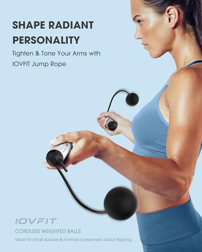 IOVFIT Adjustable Workout Jump Rope with Calorie Counter | Tangle-Free, Rapid Speed Skipping Rope for Fitness, Gym | Ideal for Women, Men, Kids | 9.85ft