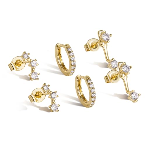 Small Hypoallergenic Huggie Hoop Earrings Set