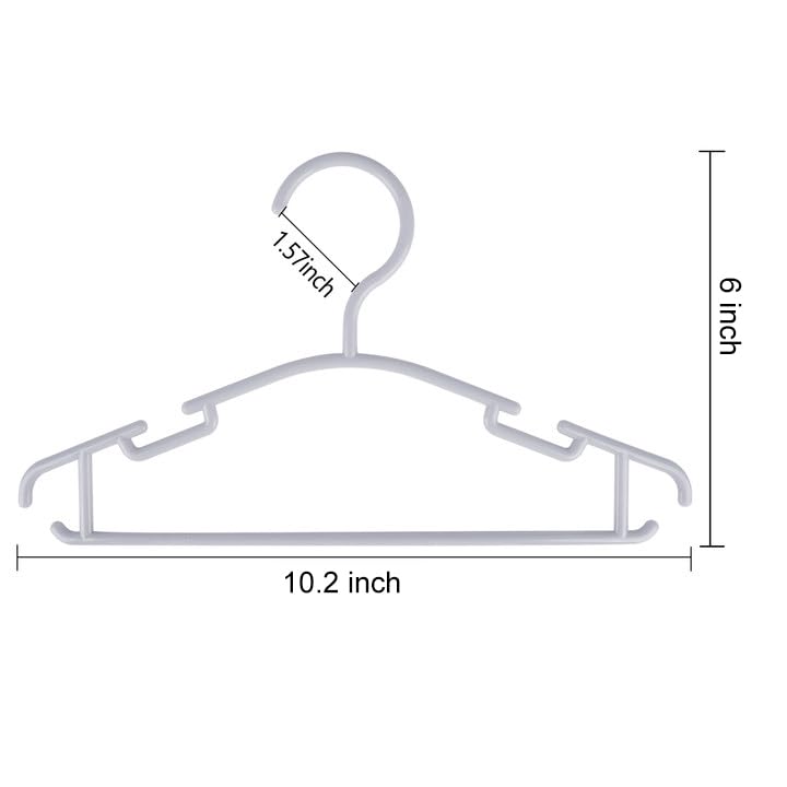 Plastic Baby Clothes Hangers - Kids Hangers for Closet Baby Hangers for Boys and Girls Closet Gray Child Hanger for Clothing Pants Coats 60 Pack