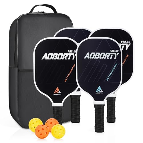 4 Pack Pickleball Paddle Set with Balls & Bag