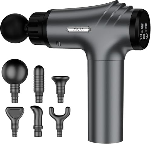 Deep Tissue Percussion Massage Gun, 30 Speeds, 6 Heads