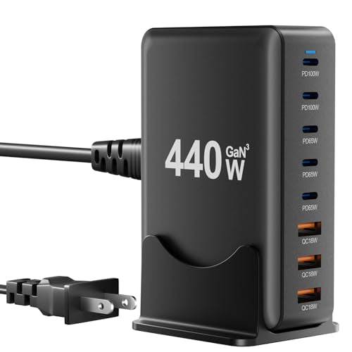 440W 8 Port GaN III USB C Charging Station