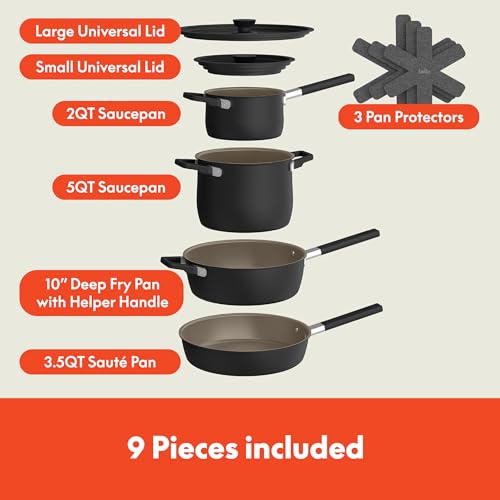 9-Piece Cookware Set with Nonstick Coating