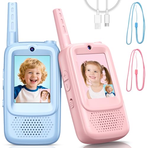 2 Pack Rechargeable Kids Video Walkie Talkies