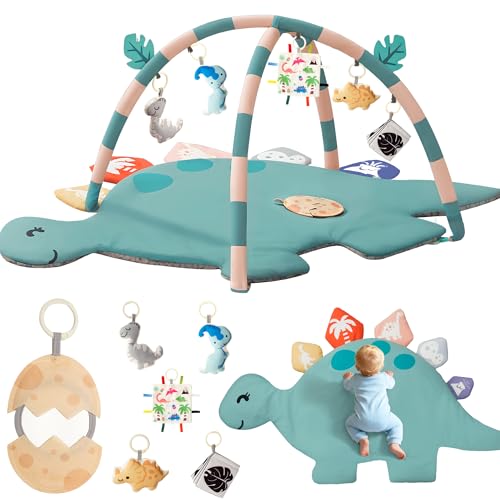 Lavilefora Dinosaur Baby Tummy Time Play Mat Gym