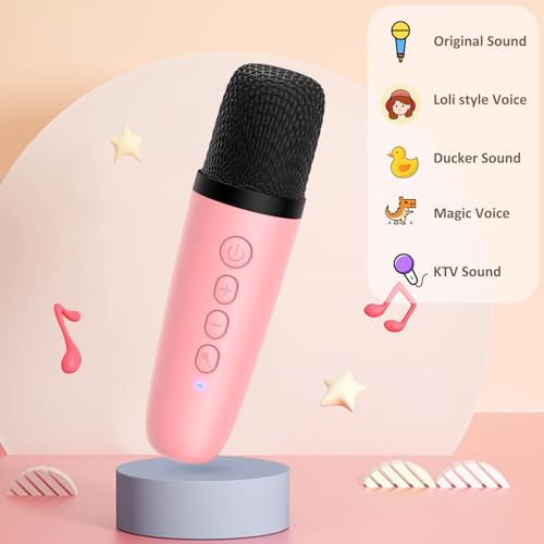 Mini Karaoke Machine with Bluetooth Microphone - Pink