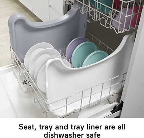 Fisher-Price Baby to Toddler High Chair SpaceSaver Simple Clean Portable Dining Seat & Booster with Washable Deep Tray & Liner, Puppy Perfection