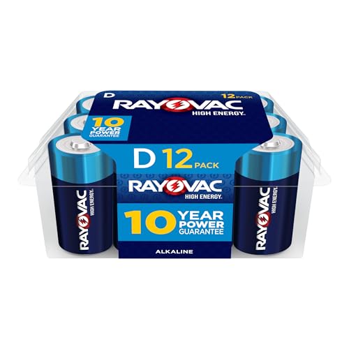 12 Count Rayovac Alkaline D Cell Batteries