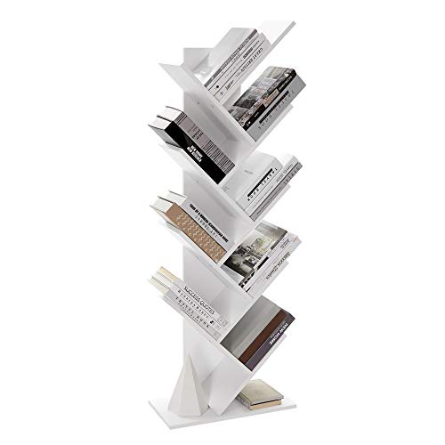 9-Tier Tree Bookshelf Space-Saving Corner Bookcase
