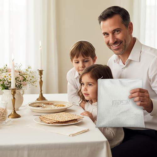 Embroidered Zippered Afikoman Bag Passover Seder Pouch