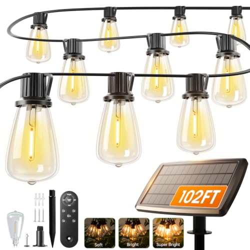 102FT Solar String Lights with Remote Control