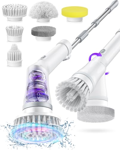 6 Head Electric Spin Scrubber Cordless Shower Cleaner