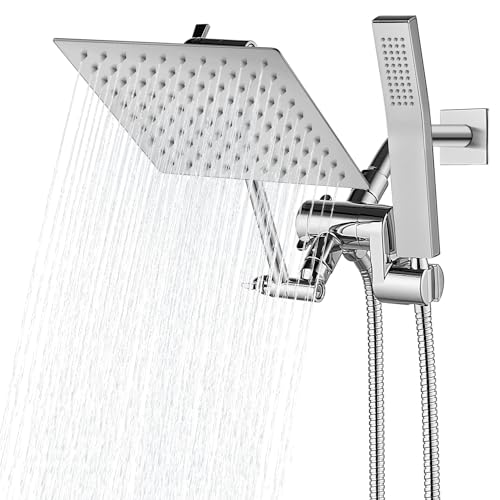 8" Dual Rainfall Shower Head with Handheld Combo