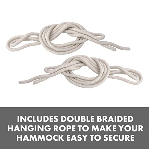 Bliss Hammocks BH-400WFRCA Polyester Hand-Braided Hammock in a Bag Decorative Fringe, Natural Brown