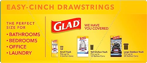 Glad 8 Gallon Drawstring Trash Bags, 26 Count
