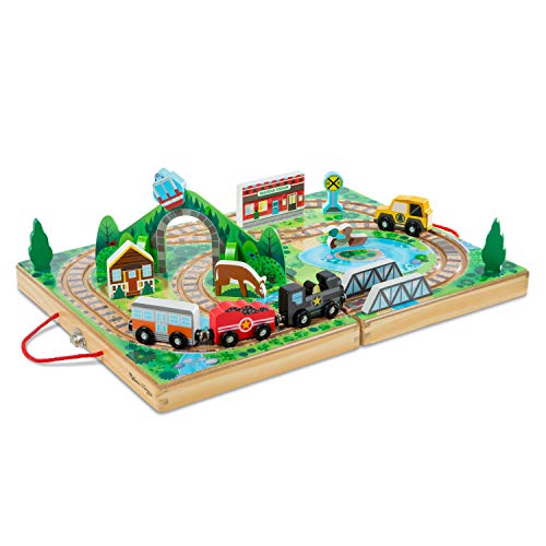 Melissa & Doug Wooden Train Tabletop Playset for Kids