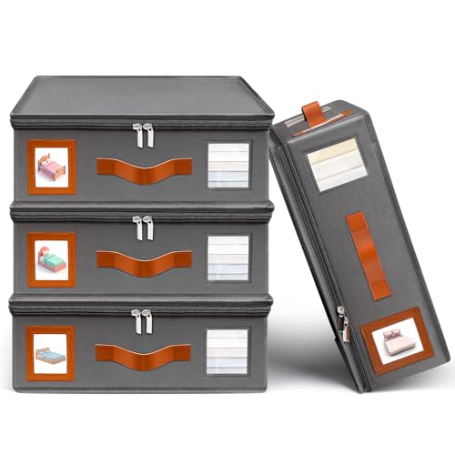 4 Pack Foldable Sheet Storage Organizer Bins