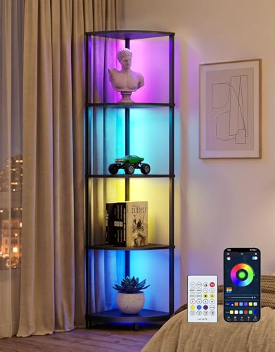 Smart LED Corner Shelf Floor Lamp with Remote