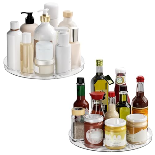2 Pack Rotating Lazy Susan Organizer Trays