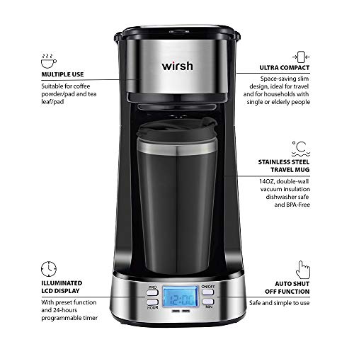 Single Serve Coffee Maker with Travel Mug