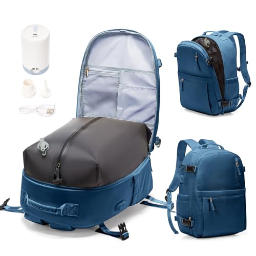 Vacuum Compression Carry-On Travel Backpack with Pump