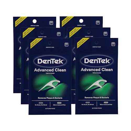 6 Pack DenTek Advanced Clean Floss Picks 20 Count