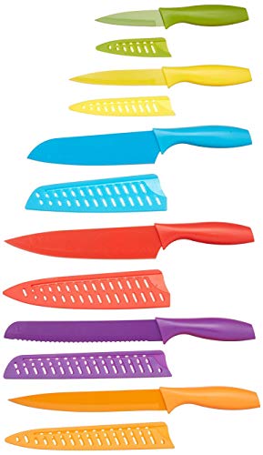 12-Piece Nonstick Kitchen Knife Set with Sheath Guards
