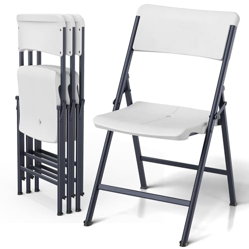 4 Pack Heavy Duty Plastic Folding Chairs