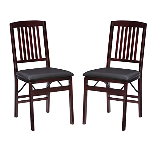 2 Pack Folding Wood Mission Back Chairs
