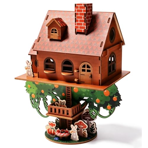Wooden 3D Treehouse Puzzle Miniature Kit