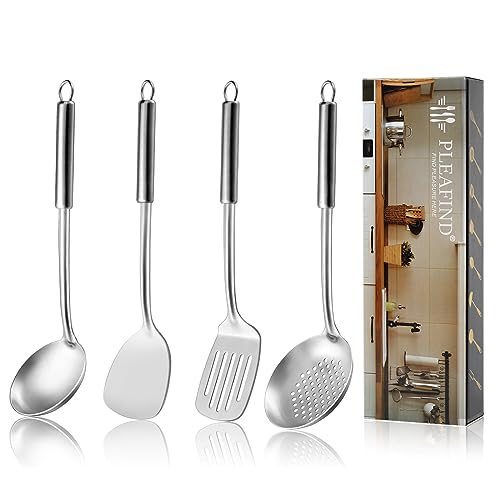4 Piece Stainless Steel Wok Utensil Set