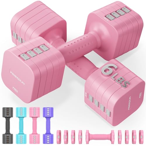 2 Pack Adjustable 5-in-1 Dumbbell Hand Weights
