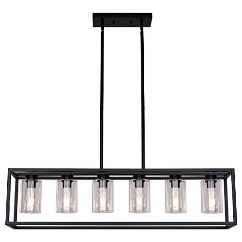 6-Light Farmhouse Industrial Kitchen Island Chandelier