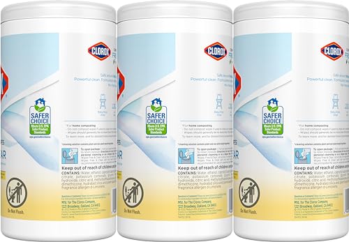 CLOROX Compostable Cleaning Wipes, Lemon Scent, 75 Count
