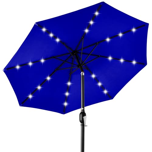 Solar LED Lighted 10ft Patio Umbrella with Tilt