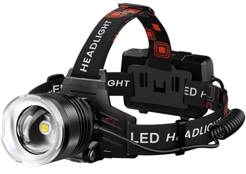 Rechargeable Zoomable LED Headlamp with Long Battery