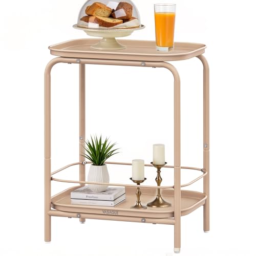 VASAGLE 2-Tier Small Outdoor Side Table