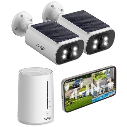 2 Cam 4MP Solar Wireless Outdoor Security Camera System