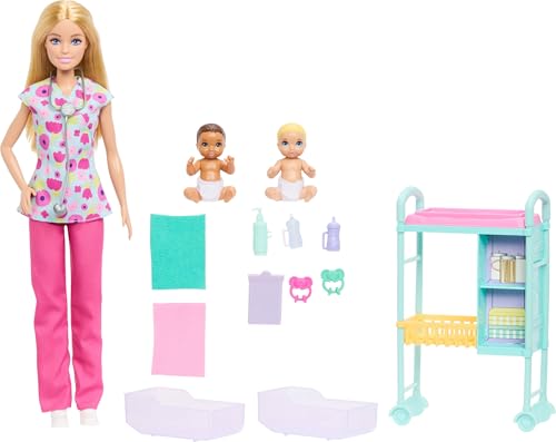 Barbie Baby Doctor Doll Playset with Babies