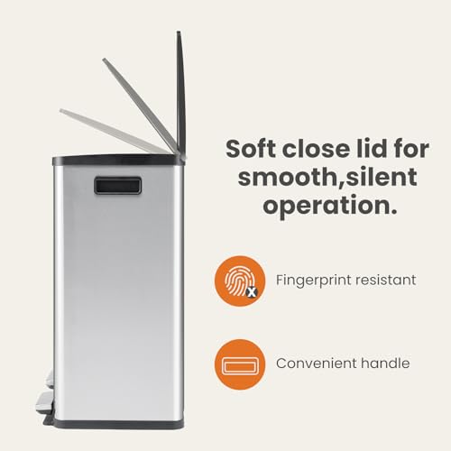 8 Gallon Stainless Steel Trash Can with Lid