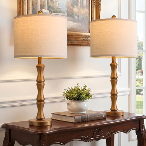 2 Pack Vintage Farmhouse Bedside Table Lamps