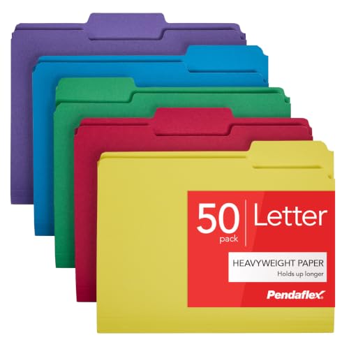 50 Pack Pendaflex Heavy Duty Letter File Folders