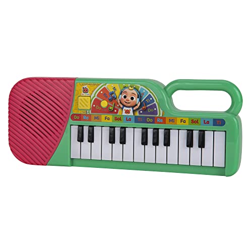 CoComelon First Act Musical Keyboard, 23 Keys; Music and ABC Songs Pre-Recorded, Educational Music Toys, Carry N’ Go Handle