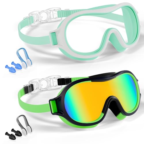 2 Pack Kids Anti-Fog UV Protection Swim Goggles