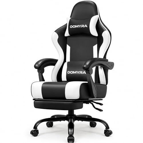 Ergonomic Gaming Chair with Footrest and Lumbar Support