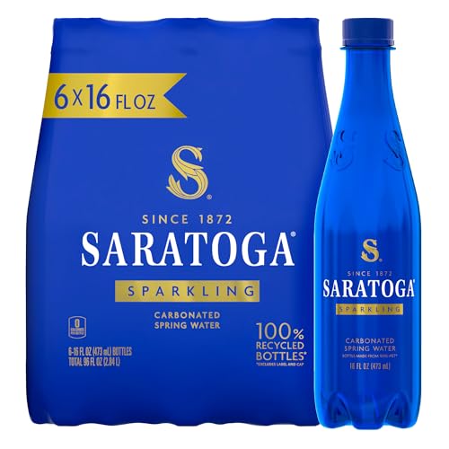 6 Pack Saratoga Sparkling Spring Water Bottles 16oz