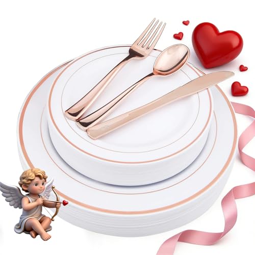 125 Piece Plastic Plates and Silverware Set