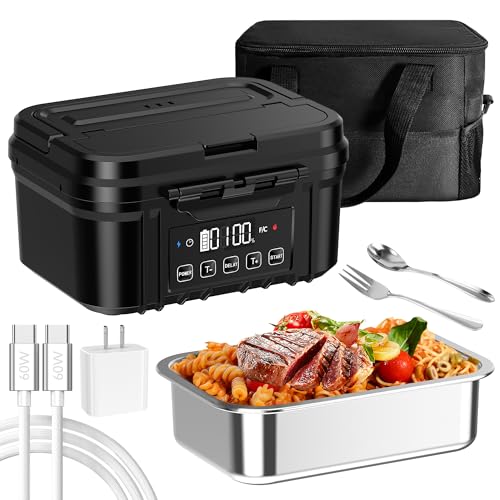 1.2L Cordless Electric Heated Lunch Box, Timer, Leak-Proof