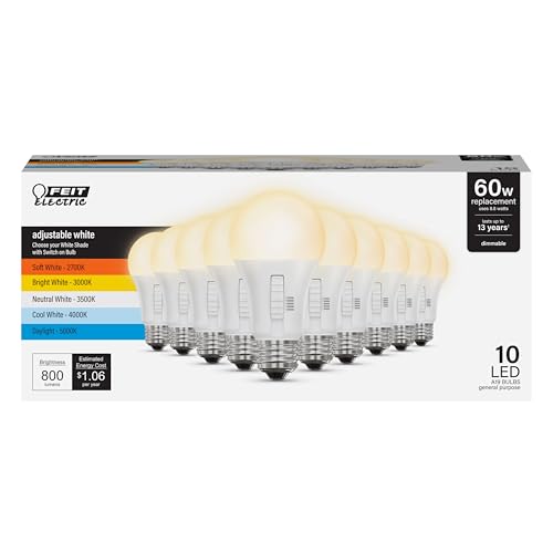 10 Pack Feit Electric Dimmable A19 LED Bulbs
